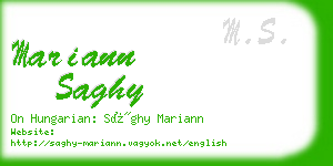mariann saghy business card
